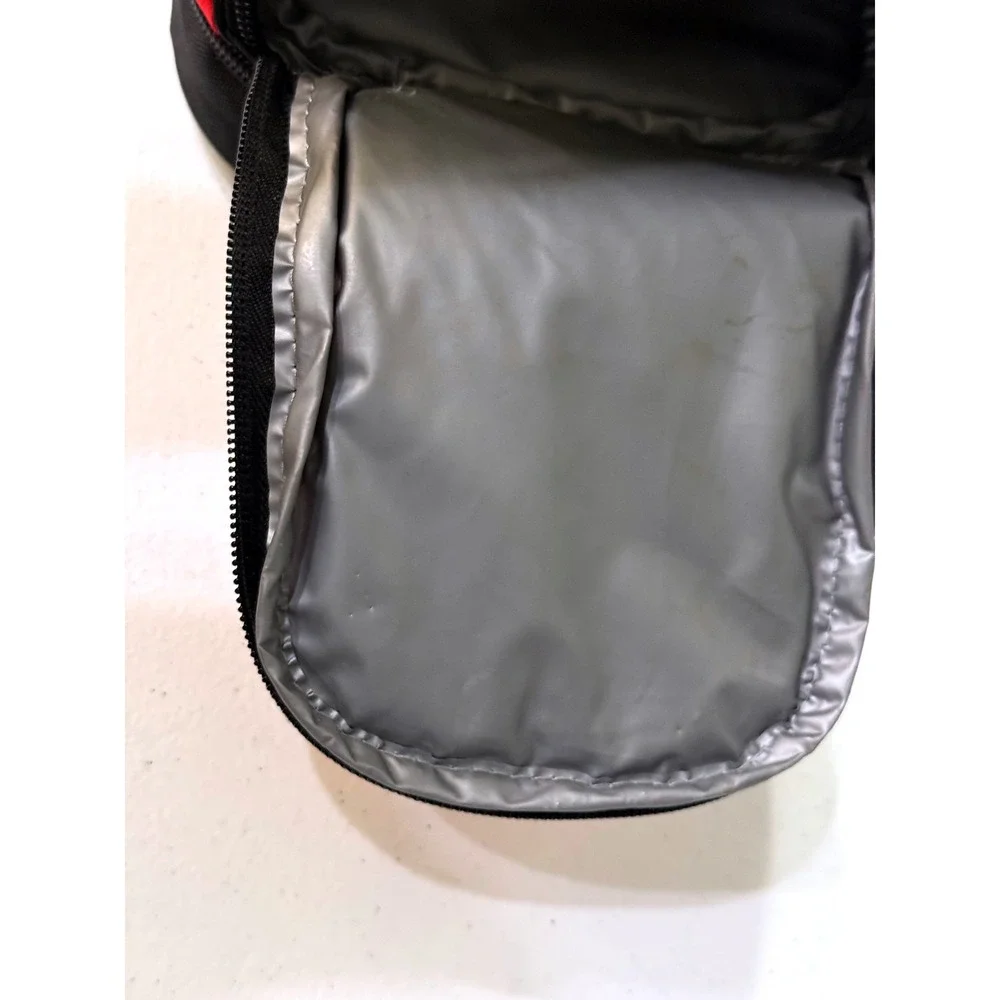 Nike Insulated Lunch Bag Red Black Swoosh Logo Dual Compartment 2546-U10